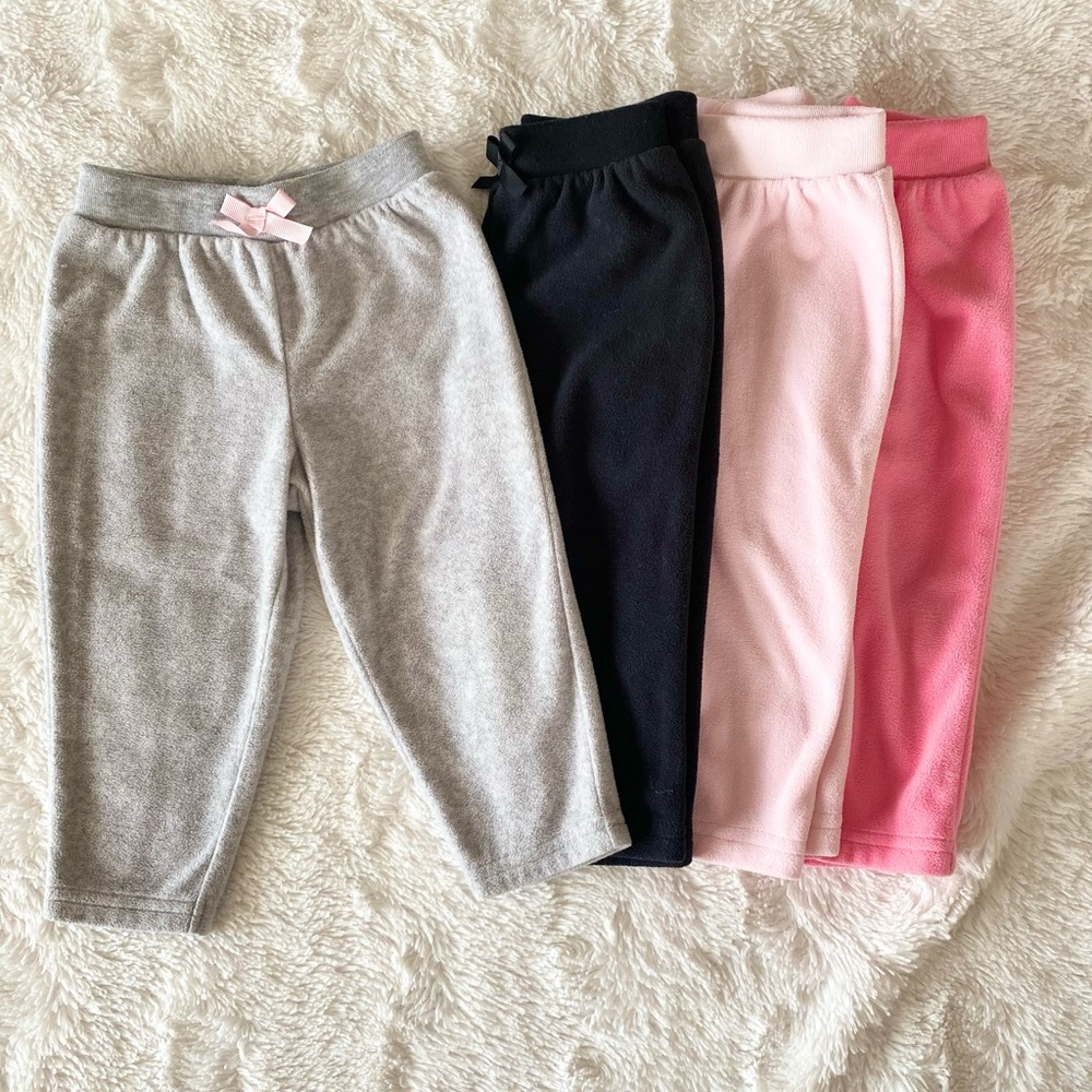 Baby Girls Carter’s Fleece Pants 4-pack